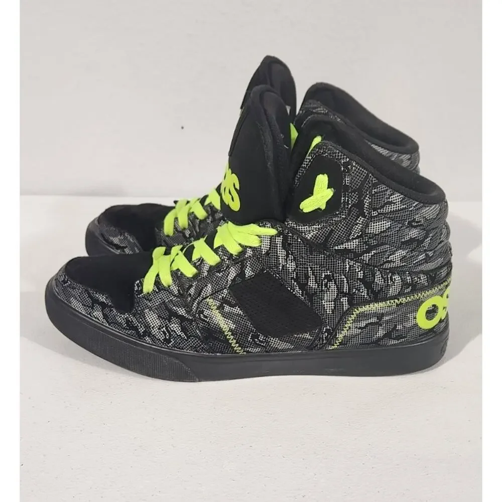 Osiris Shoes Clone Gry/Lime/Camo Size 11.5 Skater Sneakers